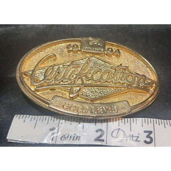 John Deere 1994 Gold Level Certification Belt Buckle #1366/4150